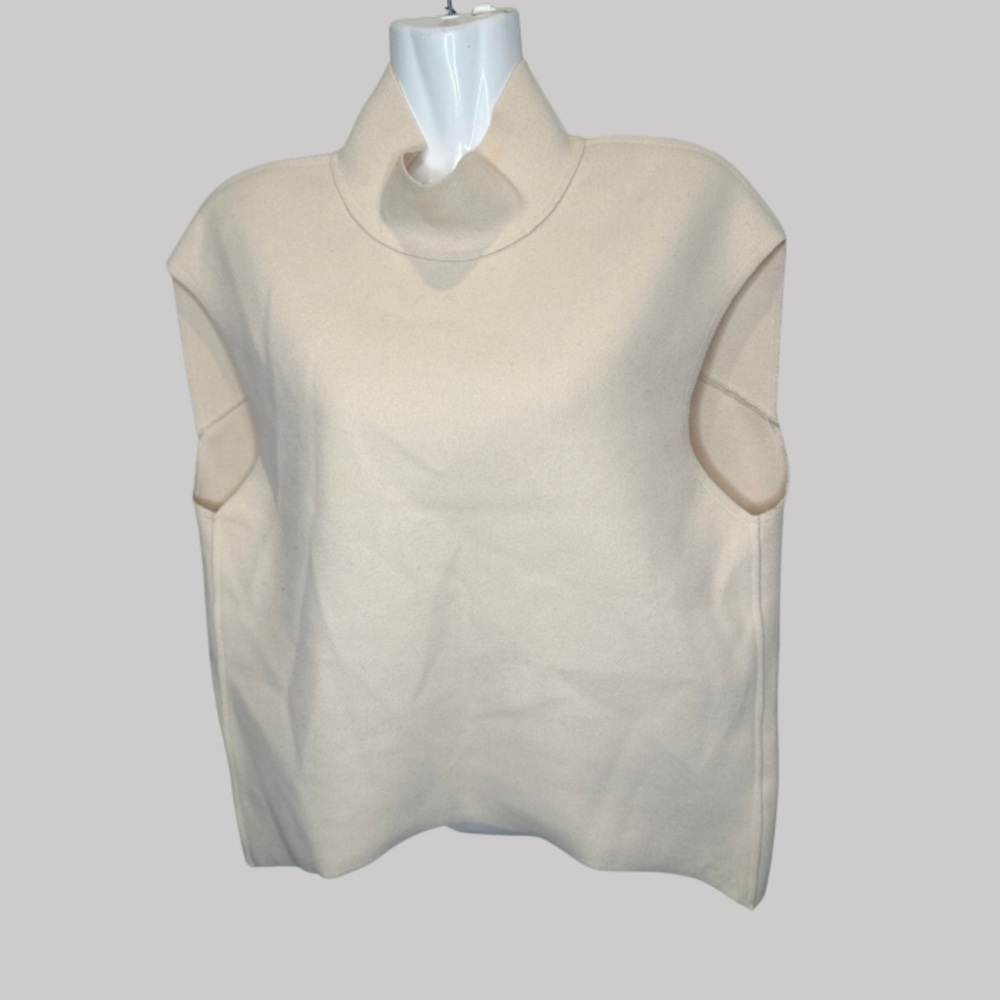ZARA | Soft Cream Mock Neck Sleeveless Top